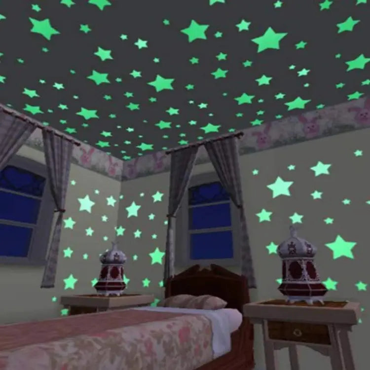 Pack of 100 - Multicolor 3D Glowing Star