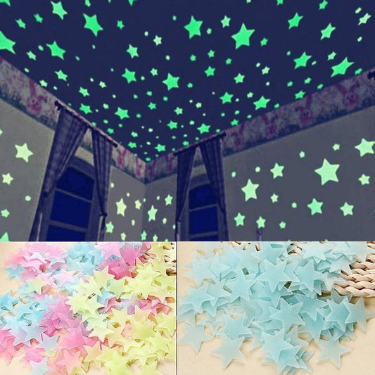 Pack of 100 - Multicolor 3D Glowing Star