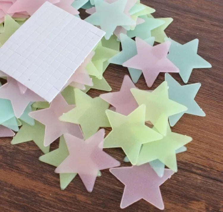 Pack of 100 - Multicolor 3D Glowing Star