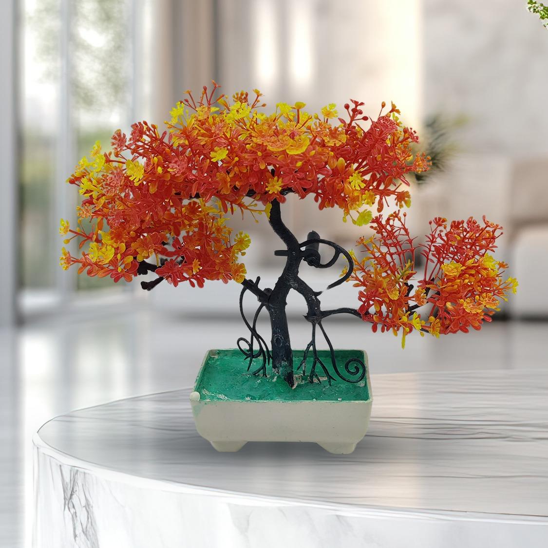Pack Of 3 Bonsai Trees-Green-Yellow-Orange