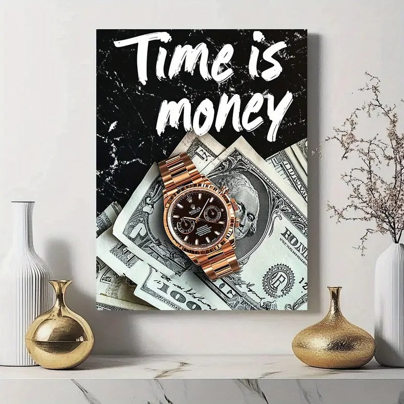 Time is Money Wooden Wall Frame – 8x11 Inch