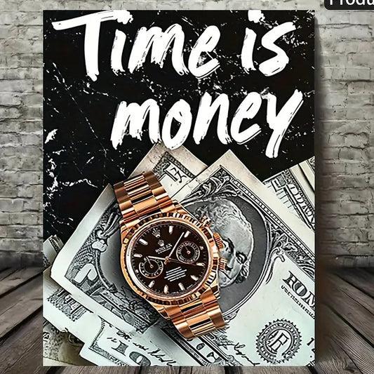 Time is Money Wooden Wall Frame – 8x11 Inch