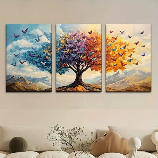 3 Piece Tree & Butterfly Wooden Wall Frames – 8x11 Inch