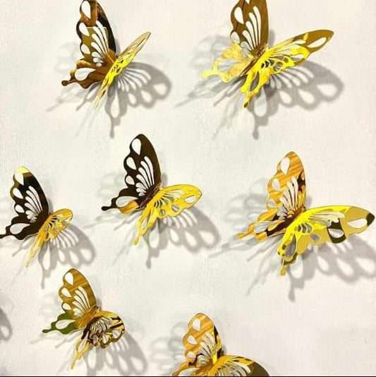 10 Pcs of 3d Butterfly Mirror Acrylic Wall Art Laser Cut Design
