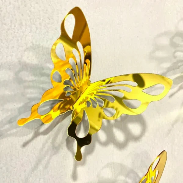 10 Pcs of 3d Butterfly Mirror Acrylic Wall Art Laser Cut Design