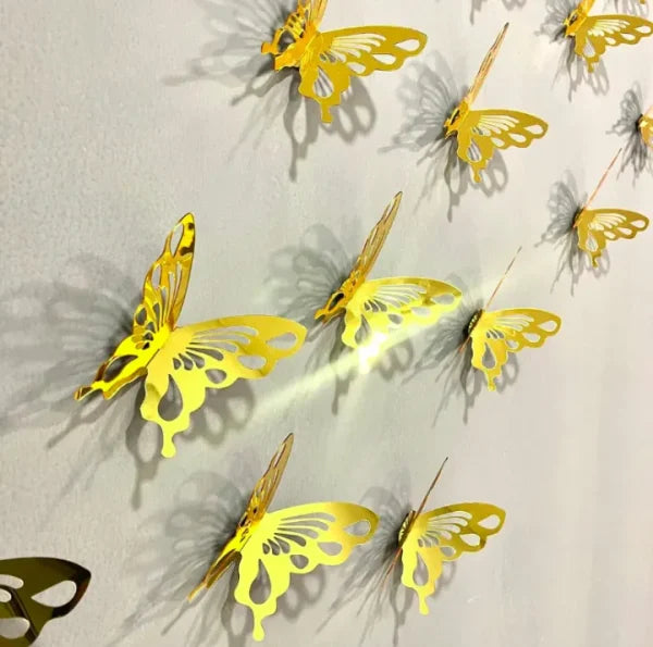 10 Pcs of 3d Butterfly Mirror Acrylic Wall Art Laser Cut Design