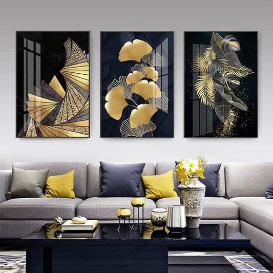 Set Of 3pcs Flower Metal Art Wall Frame