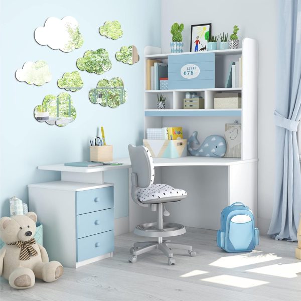 8 Pcs Acrylic Cloud Shape Mirror Wall Art stickers