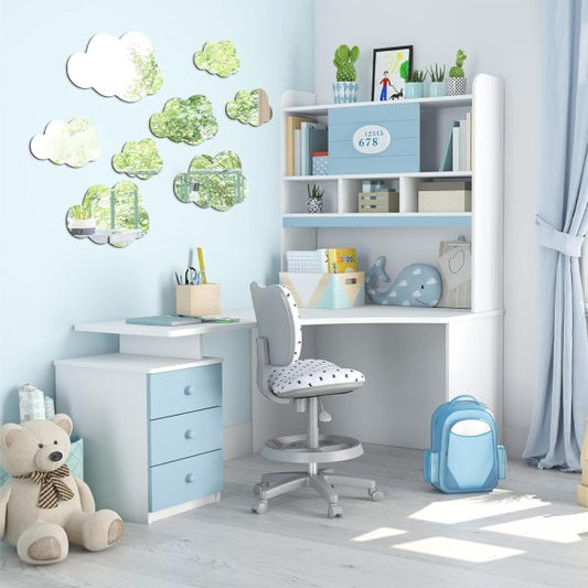 8 Pcs Acrylic Cloud Shape Mirror Wall Art stickers