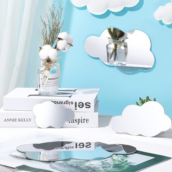 8 Pcs Acrylic Cloud Shape Mirror Wall Art stickers