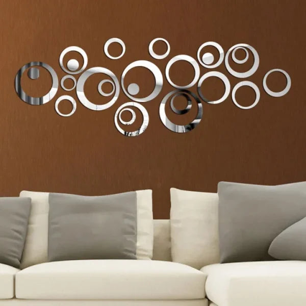 24 Pcs Acrylic Mirror 3d Wall Stickers Living Room