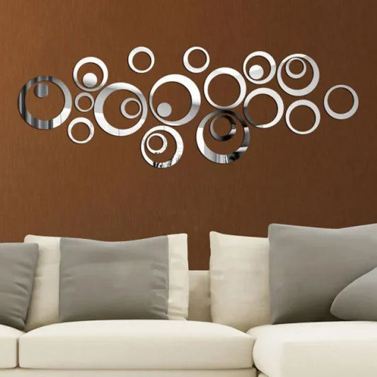 24 Pcs Acrylic Mirror 3d Wall Stickers Living Room