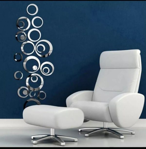 24 Pcs Acrylic Mirror 3d Wall Stickers Living Room