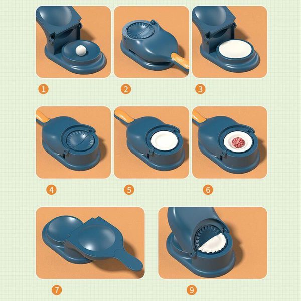 1 Dumpling Maker & 10 Pcs Of Serving Plate Set