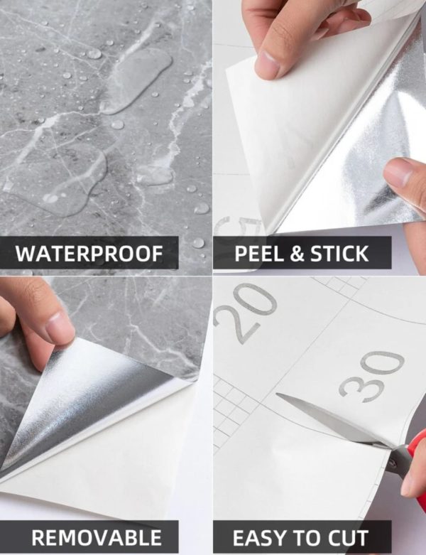 Marble Self-Adhesive, Anti Oil, Heat Resistant Wallpaper