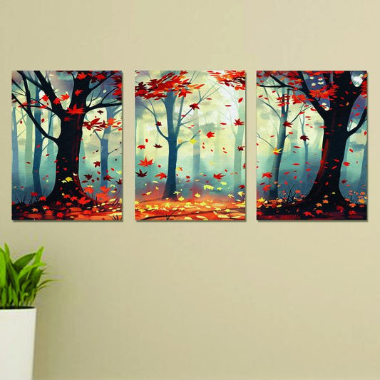 Red leaf tree Wall Art Wooden Phototile Frames