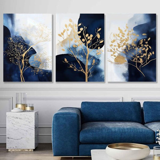 3pcs Flower Metal Art Wall Frame