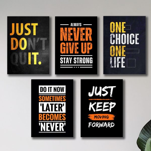 Set Of 6 Motivational Wooden Canvas Frames /Sticky phototile frames