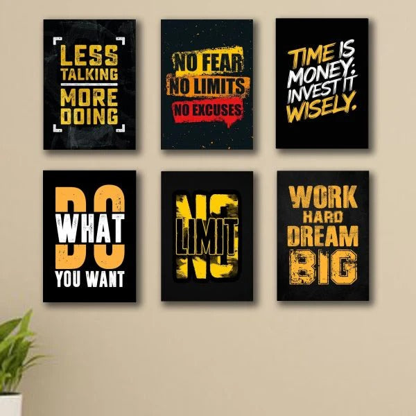 Set Of 6 Motivational Wooden Canvas Frames /Sticky  phototile frames