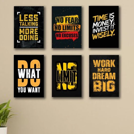 Set Of 6 Motivational Wooden Canvas Frames /Sticky  phototile frames