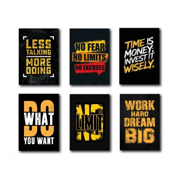 Set Of 6 Motivational Wooden Canvas Frames /Sticky  phototile frames