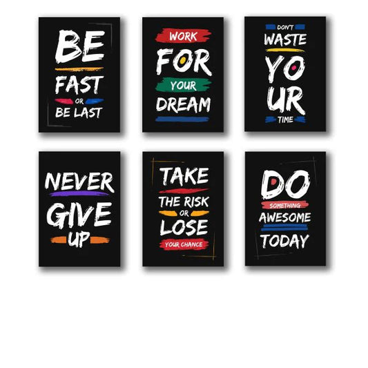 Set of 6 Motivational Wooden Canvas Frames / Sticky Phototile Frames